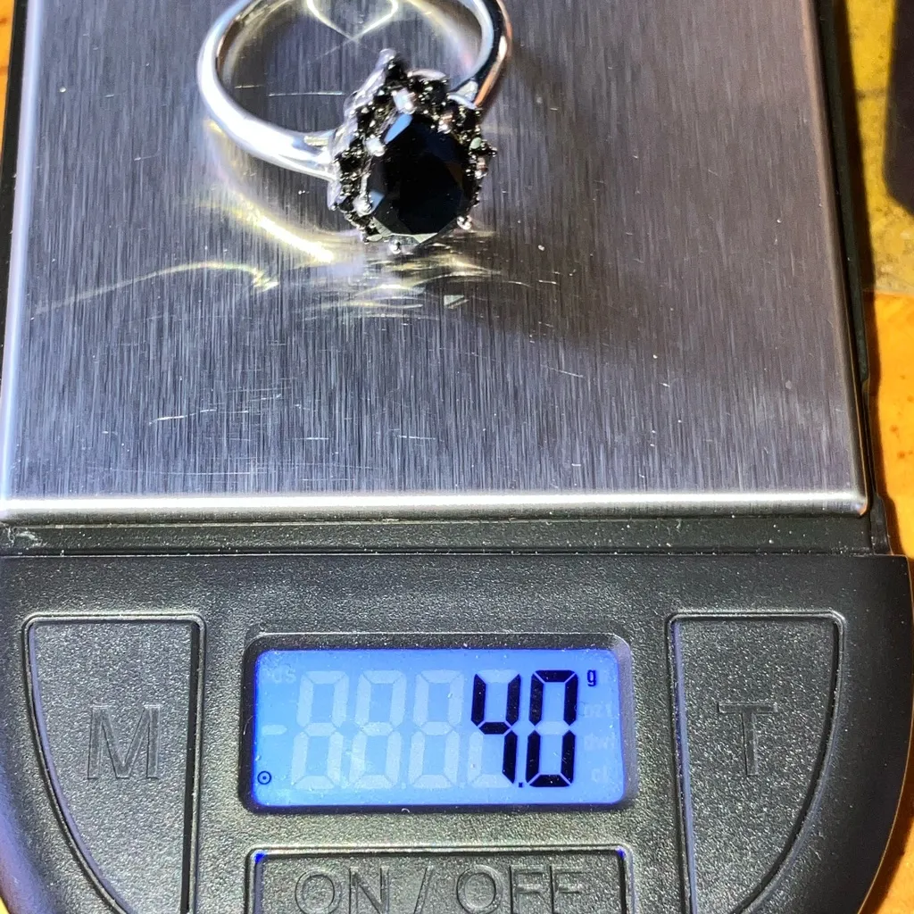 Natural Black Spinel Sterling Silver Ring Size 10 - Image 10