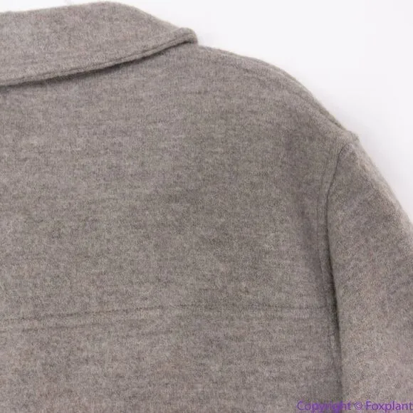 NEW Madewell 100% merino wool Boiled‎ Wool Bridgman Sweater-Jacket, L - Image 14