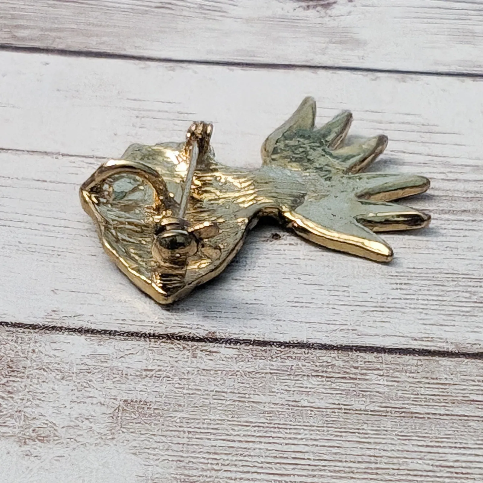 Vintage Brooch / Pin or Pendant Stylish Ladies Face Gold Tone, Cream, Black - Image 5