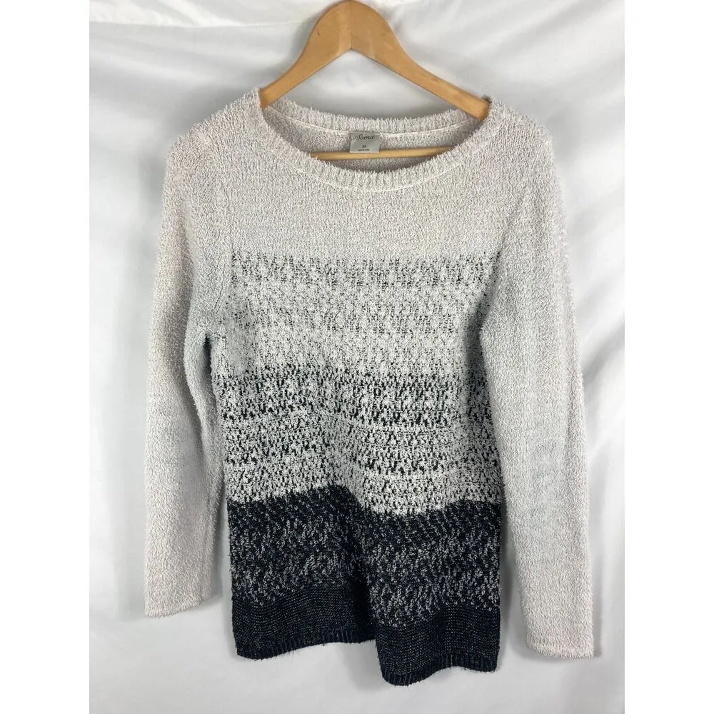 Soma Womans Soft Knit Black White Sweater Size Medium - Image 2