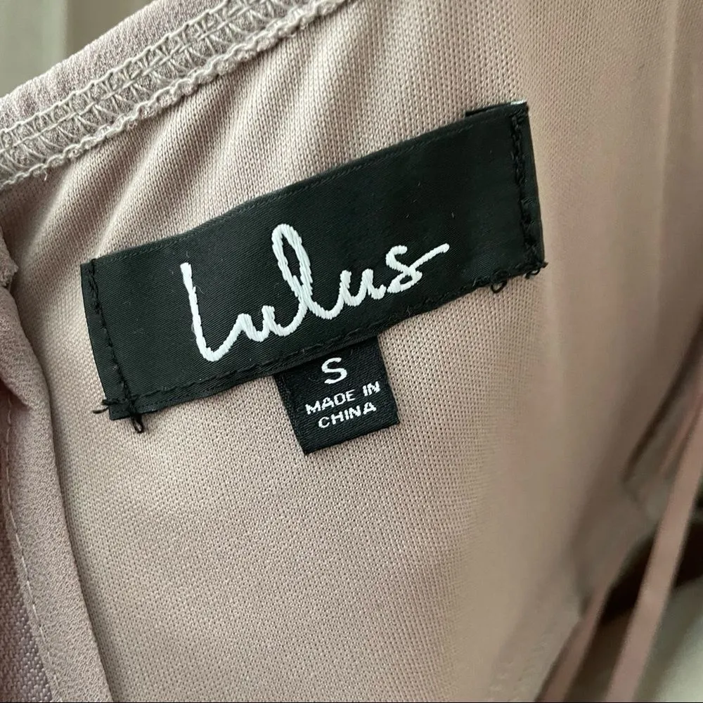 LuLu’s Air of Romance Dusty Lavendar Taupe Maxi Dress S - Image 8