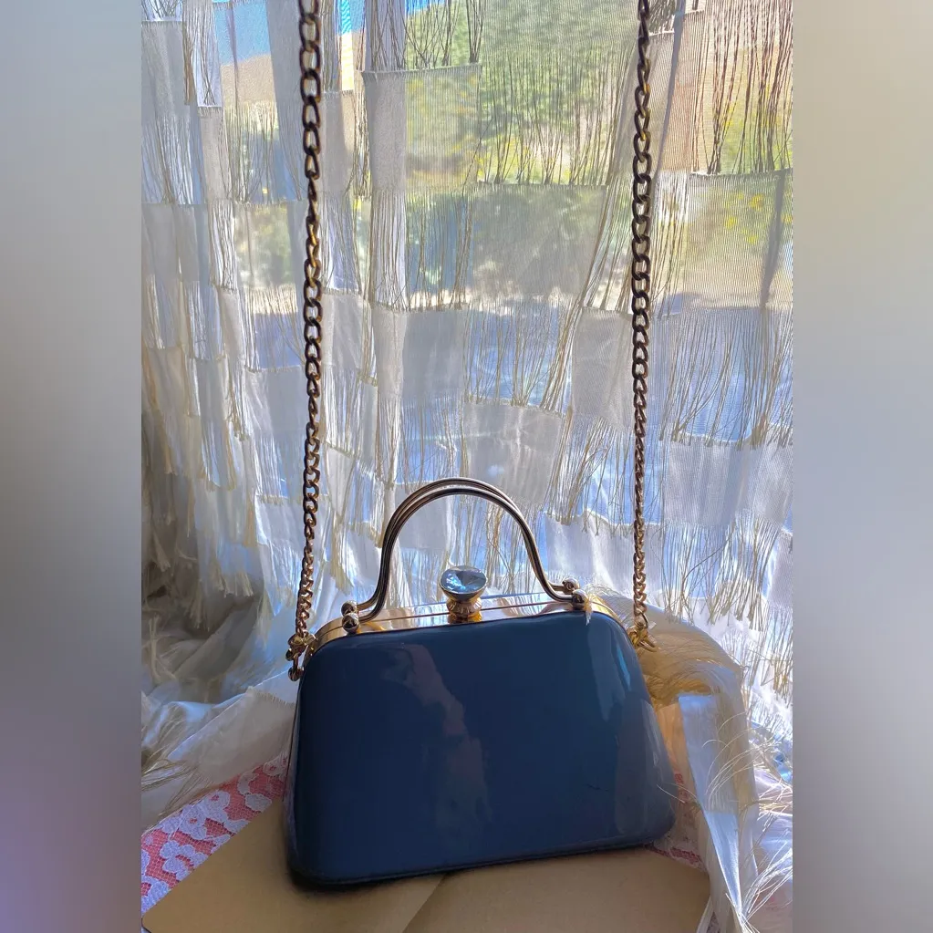 Periwinkle Blue/Gray Ladies Handbag w/Additional Shoulder Strap BNWOT!! Blue - Image 5