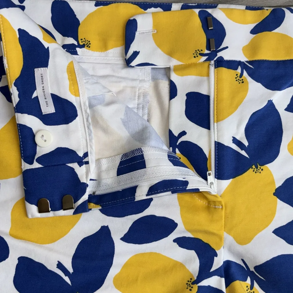 LOFT  Lemon Print Shorts - Yellow and Blue - Image 3