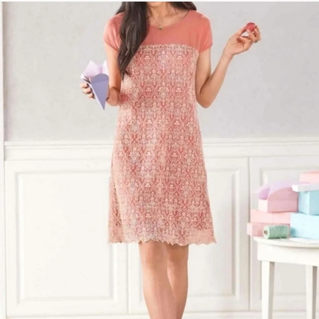 Sundance Rose Palace PS Petite Small Embroidered Viscose Shift Dress - Image 3