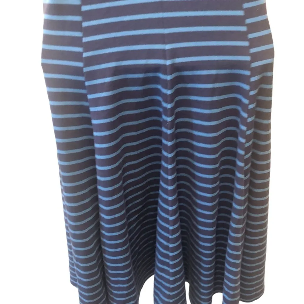 Peter Som Blue Striped Swing Knit Dress - Size 12 Sleeveless Summer Casual - Image 5