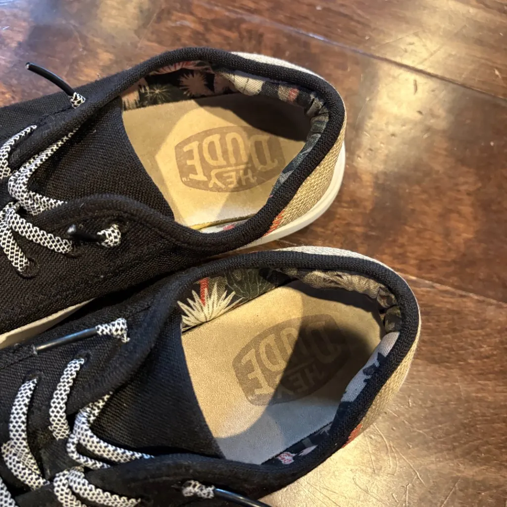 Hey Dude Cody Craft black linen back sneakers - Image 3