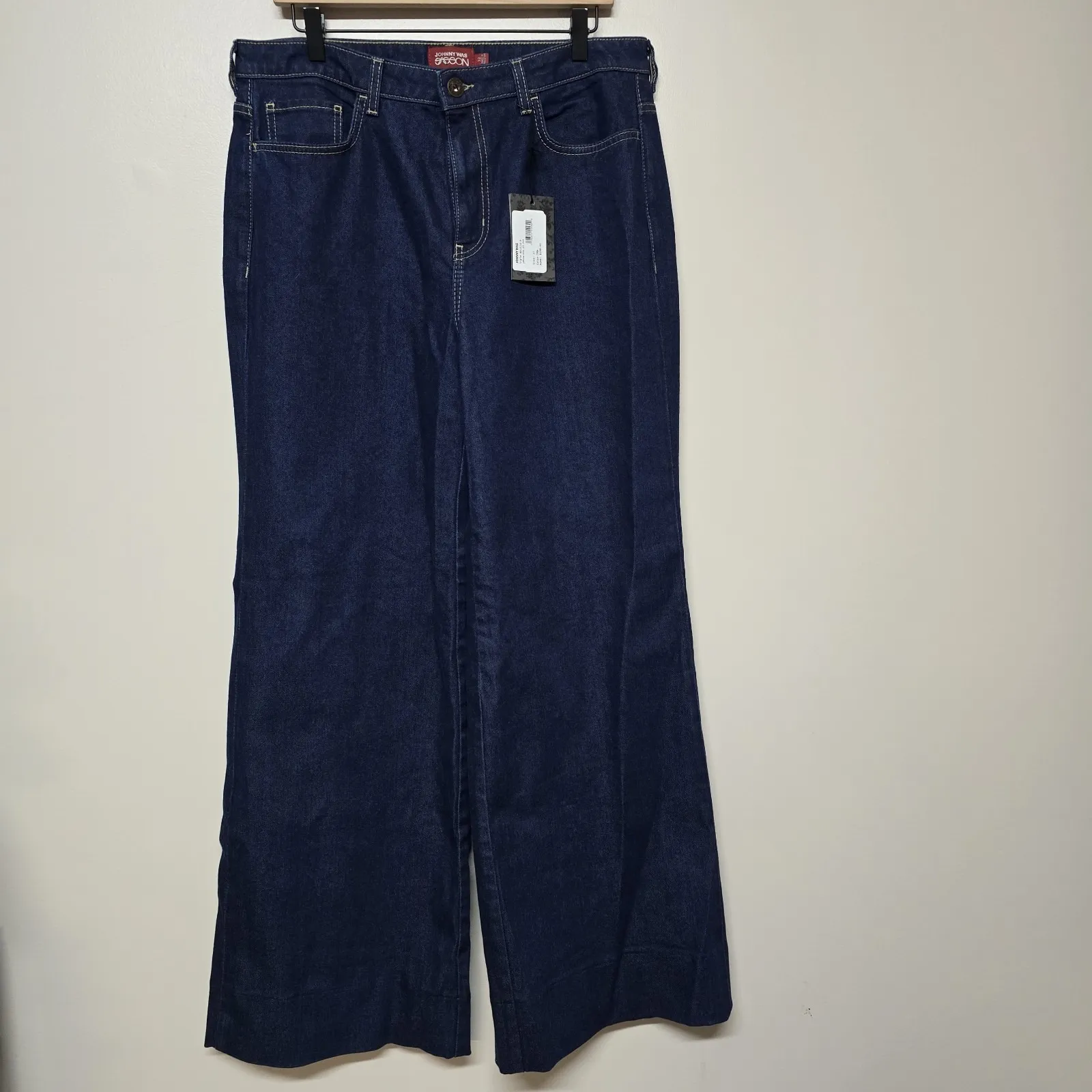 Johnny‎ Was Sasson Lumiere Wide Leg Jeans Size 32 TRW Dark Wash Denim NWT $198 - Image 7