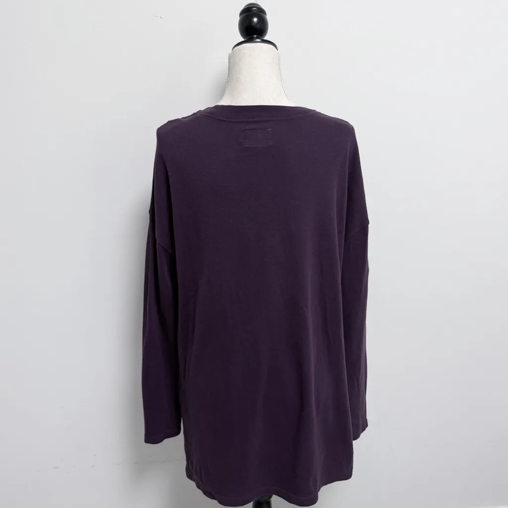 Pact Purple Long Sleeve Round Neck Organic Cotton Hi Lo Oversized Tunic Small - Image 6