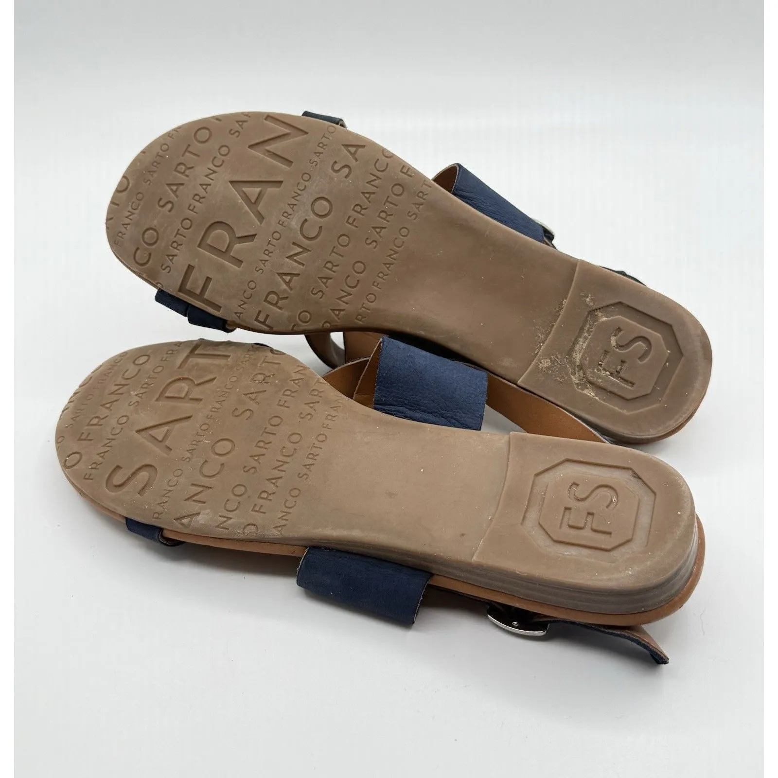 Franco Sarto Womens Blue Gia Buckle Strappy Casual‎ Sandals Size US 9.5 M - Image 5