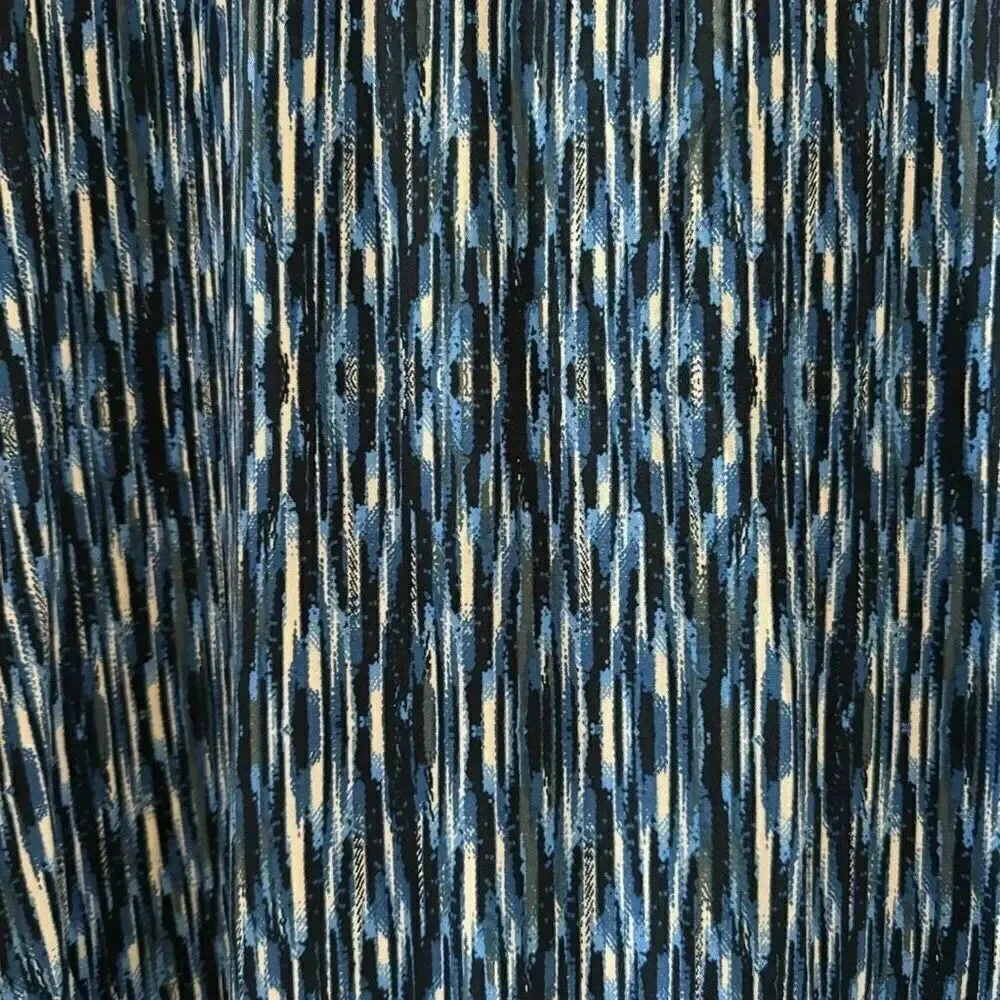 Liverpool  Blue Black Abstract Collared Camp Shirt with Hi-Low Hem  Viscose SZ M - Image 9