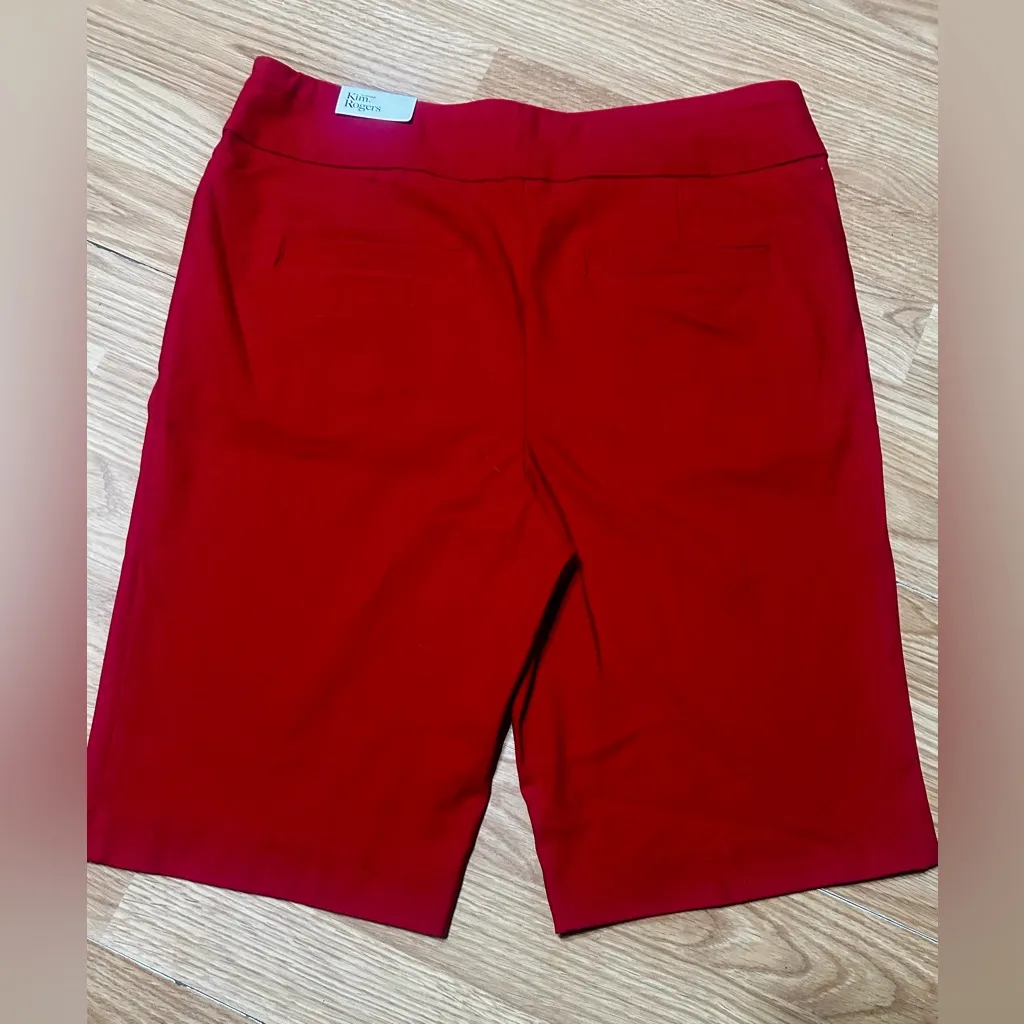 Kim Rogers NWT Red Women's 8 Bermudas slimming stretch tummy control - Image 7