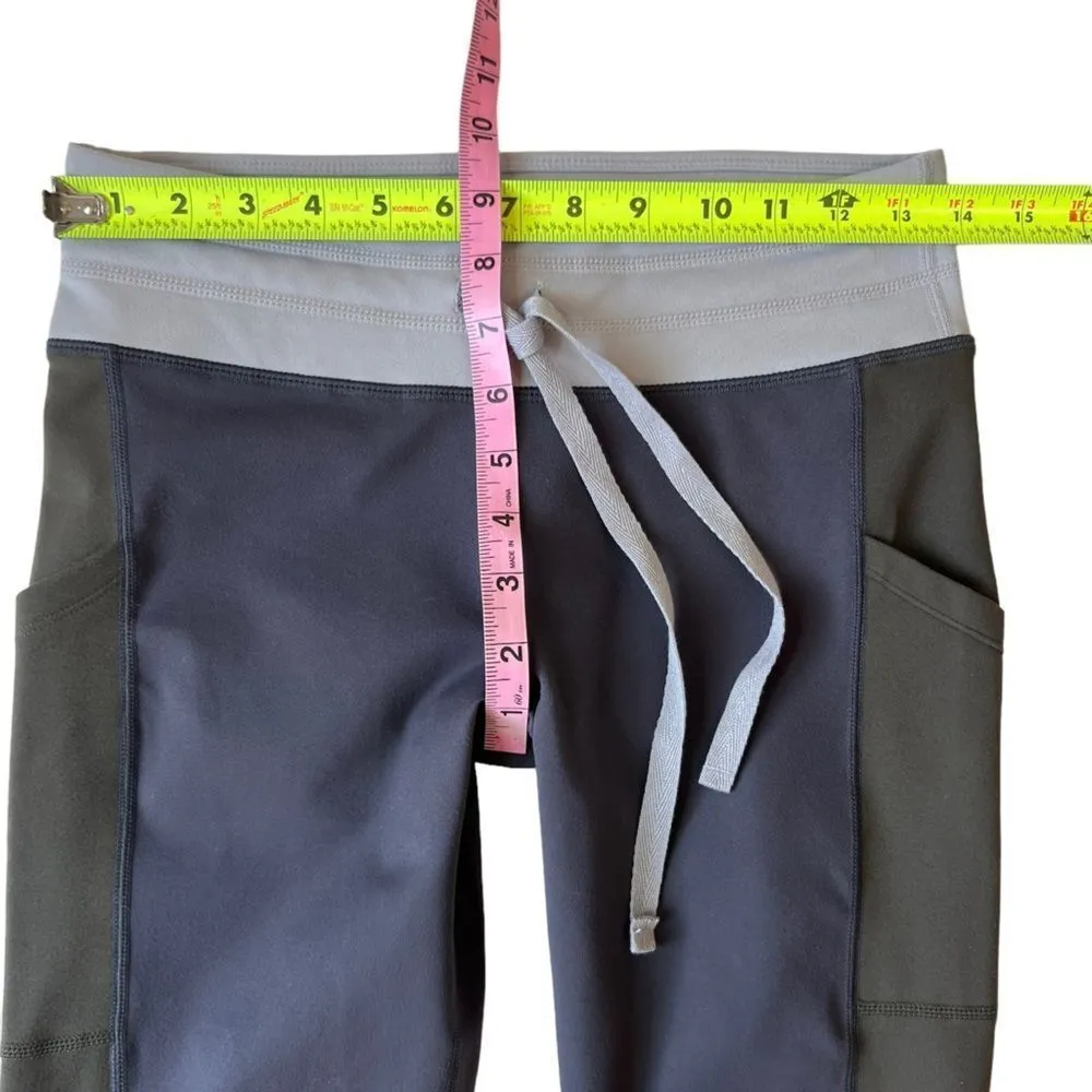 Fabletics Powerhold Grey/Olive Green Colorblock Cargo Leggings - Image 7