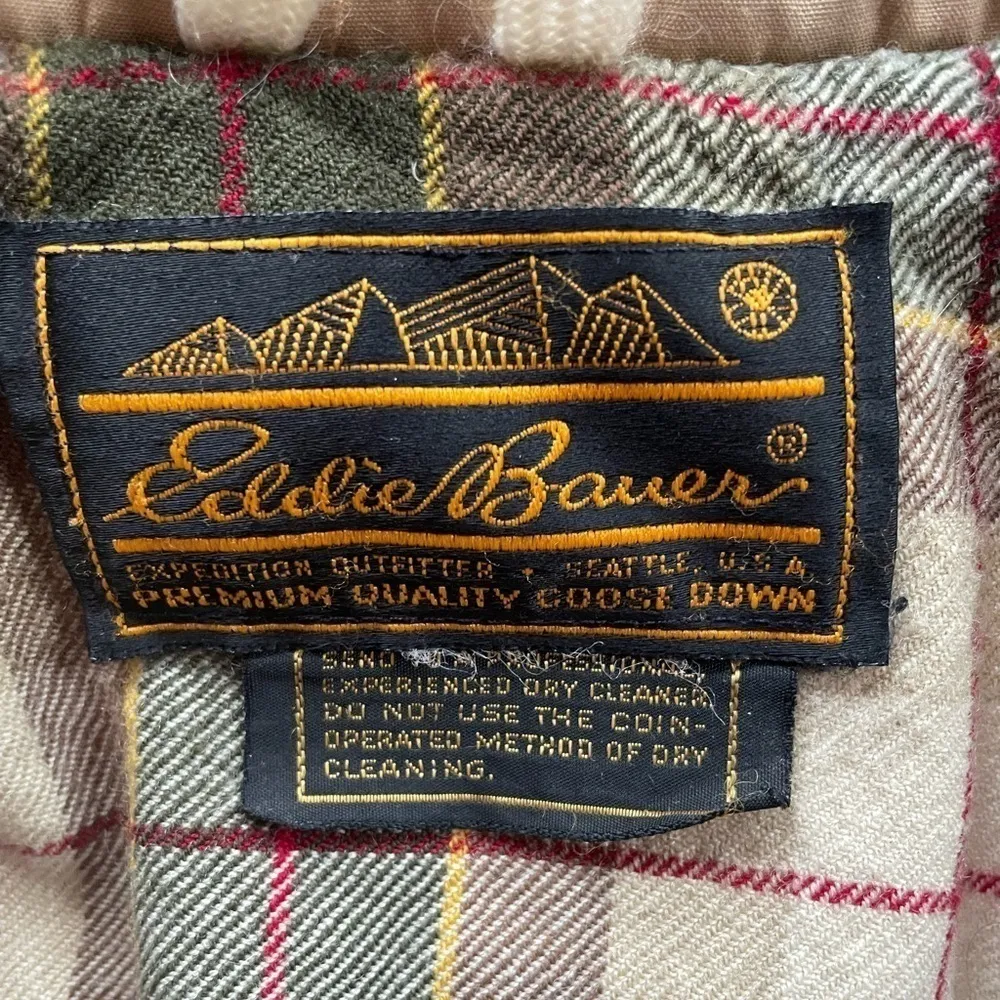 Vintage Eddie Bauer Flannel Lined Insulated Trench‎ Coat in Tan Size Small - Image 7