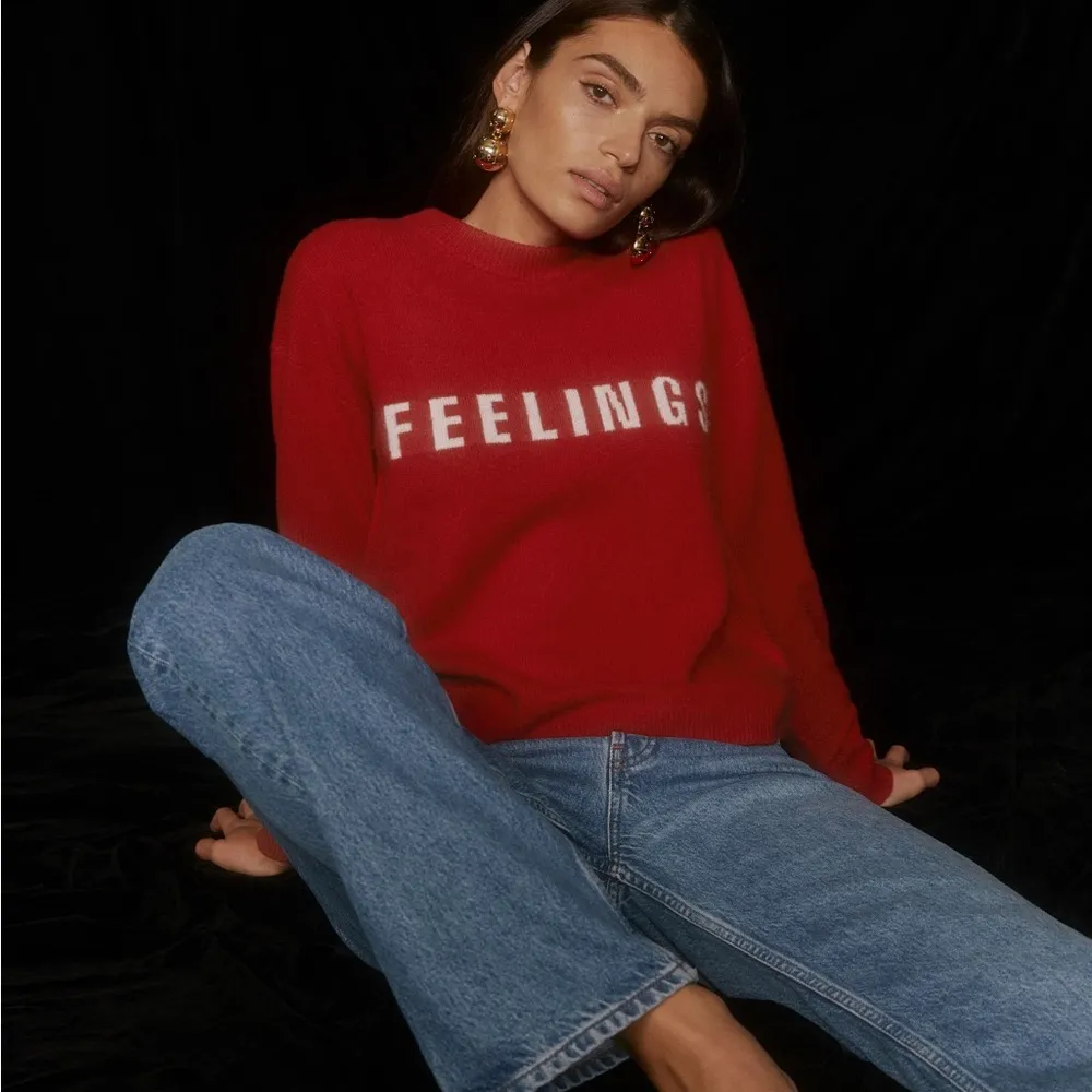 REFORMATION Feelings Red Wool Sweater - Image 2