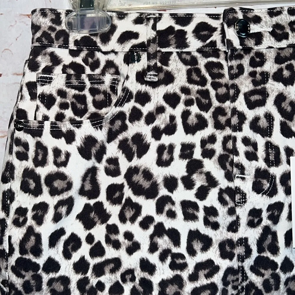 Good American Skirt Womens US 8 EU 29 Snow Leopard Animal Print Mini Short - Image 2