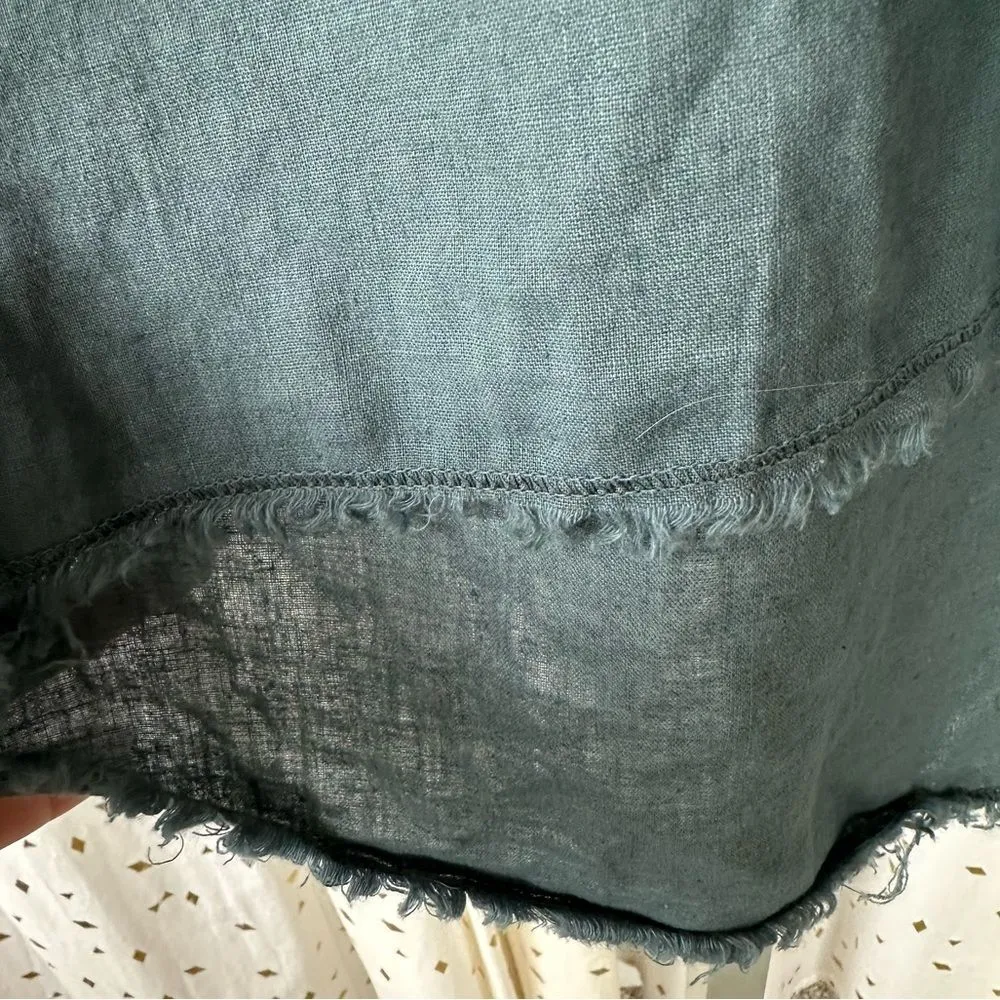 Wearables Belita Ruffle Split V Neck Linen - Image 4