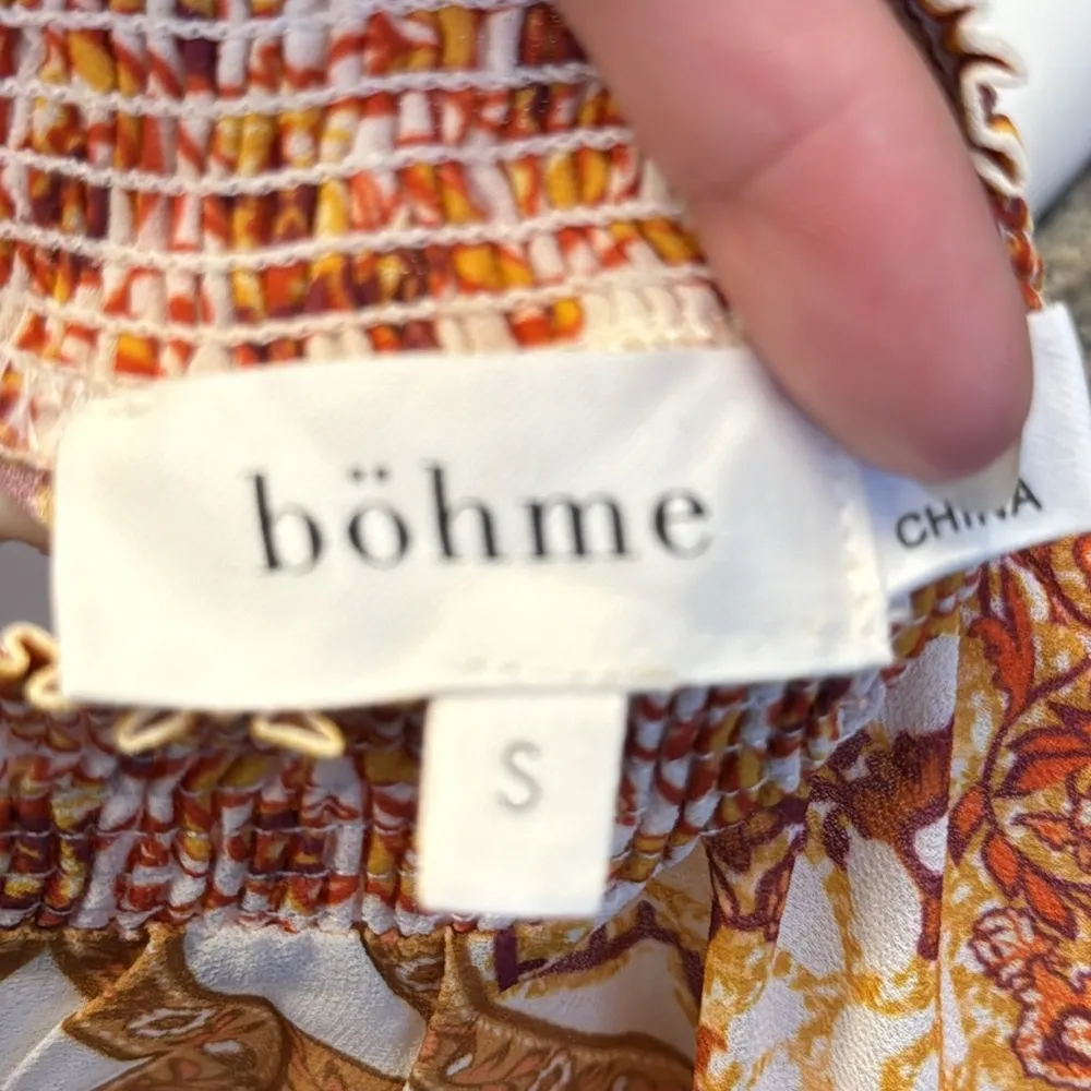 Bohme High Neck Puff Sleeve Glamourous Gold Elegant Blouse Small EUC #0985 - Image 7