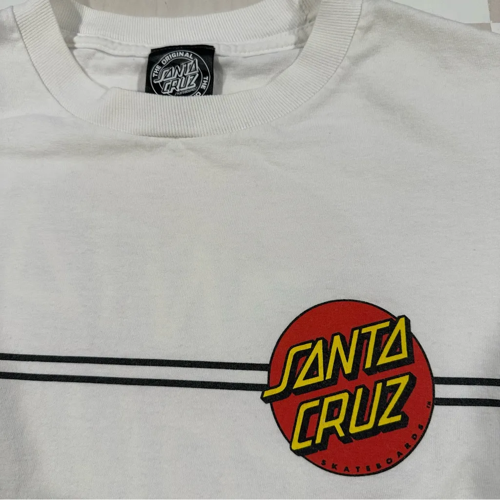 Original Santa Cruz Skateboards Classic Dot white red yellow cotton long sleeve - Image 2