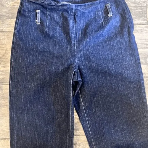 Ann Taylor Vintage High Waist Side Zip Straight Leg Blue‎ Jeans Size 2 90s Y2K - Image 3