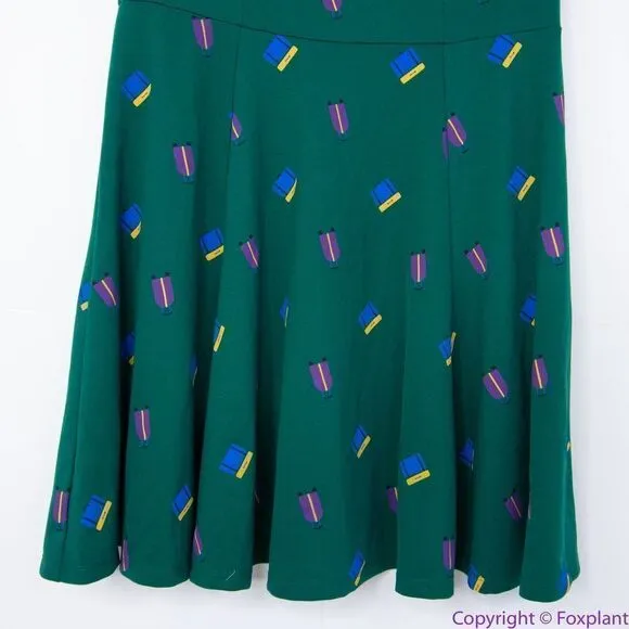 Unique Vintage Gwynnie Bee Luggage Print Emerald Dress, 0X‎ - Image 4