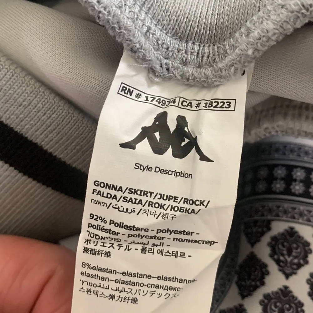 Kappa Black Smoke Light Grey Mini Skirt Sz XS NWT - Image 12