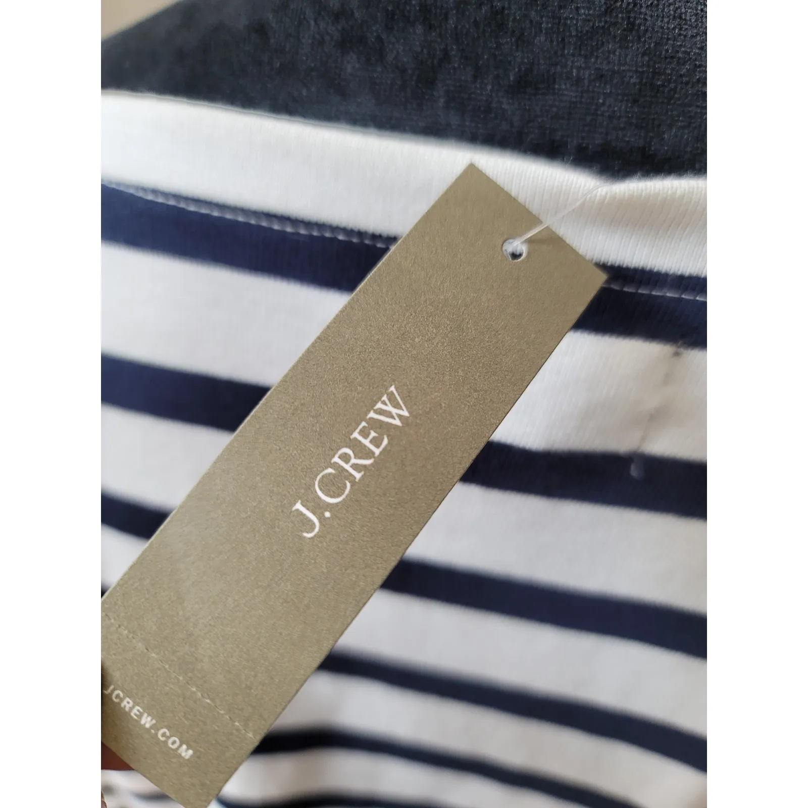 J Crew Long Sleeve Shirt Women's XXL Navy Classic Boatneck Mariner 100% Cotton - Image 8