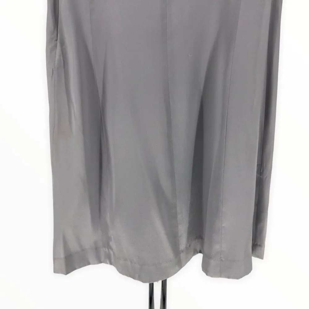 Rebecca Taylor Grey Silk Embellished Beaded Bib Collar Y2K Mini Dress - Image 4