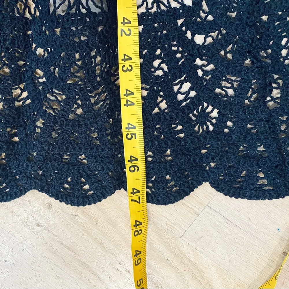 Donna Karen couture 100% cotton black lace crochet slip dress - Image 8