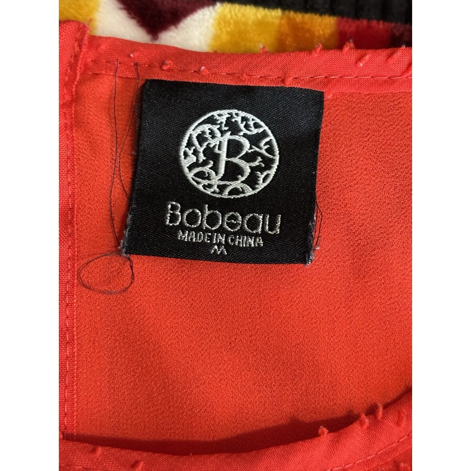 Bobeau Red Chiffon Sleeveless Ruffle Blouse Size Medium Zip Back‎ - Image 7