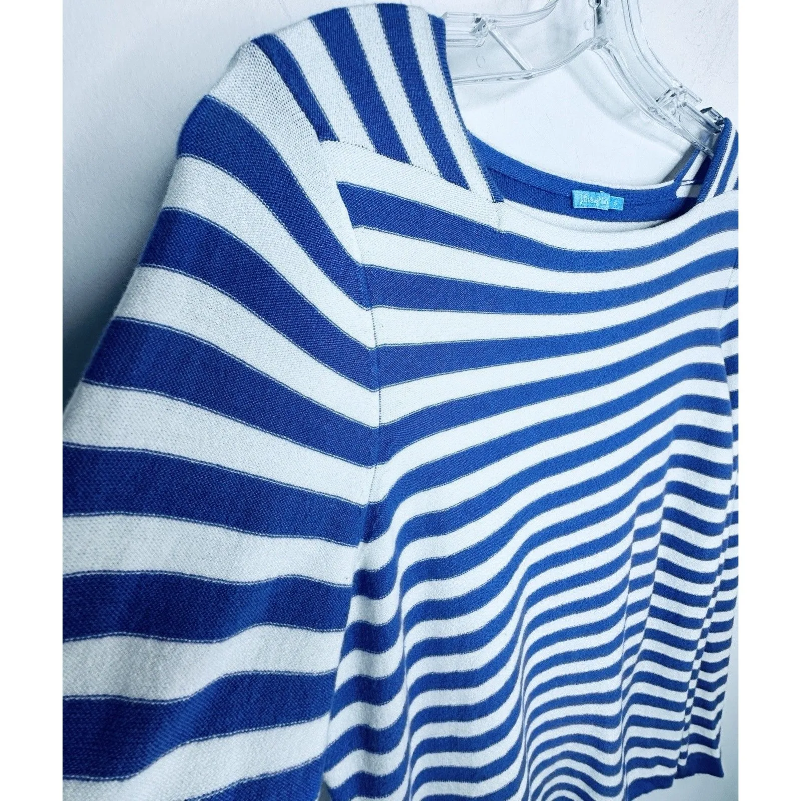 JJ.McLaughlin Women’s Striped Long Sleeve Top – Size Small Purple White Stripe - Image 7