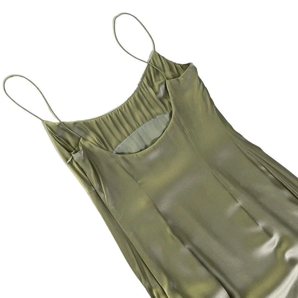 Alessandra Rich Ruffle Gown in Olive Green‎ Green Size 2 - Image 7