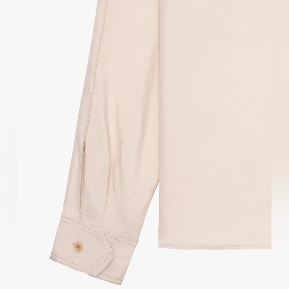 Zara SPRLS Flowy Open Shoulder Button Down Shirt Blouse w/Patch Pockets Pink NEW - Image 9