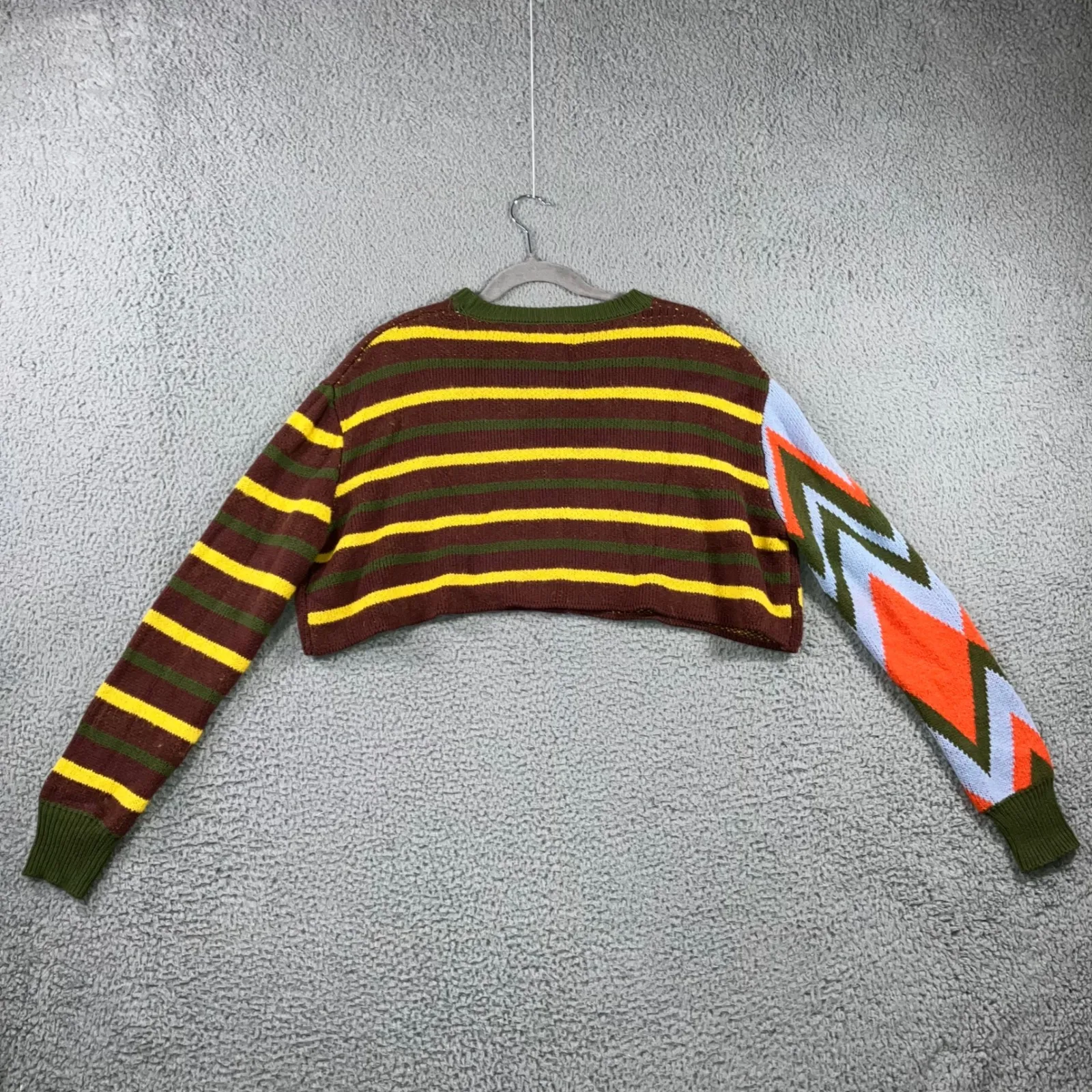 BDG Urban Outfitters Oversized Sweater Women Small Cropped Abstract Floral Daisy - Image 2