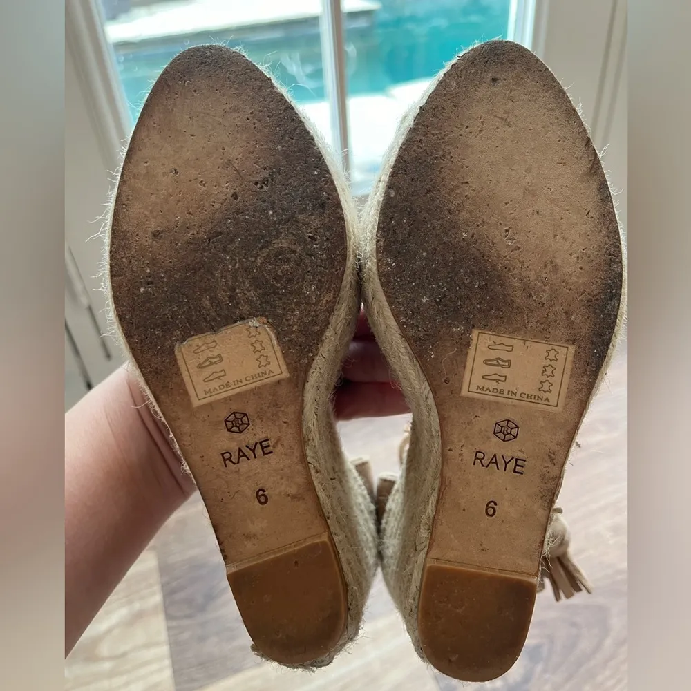 Raye Dixie Espadrille Wedges Revolve Leather Tassels Suede 6 - Image 9