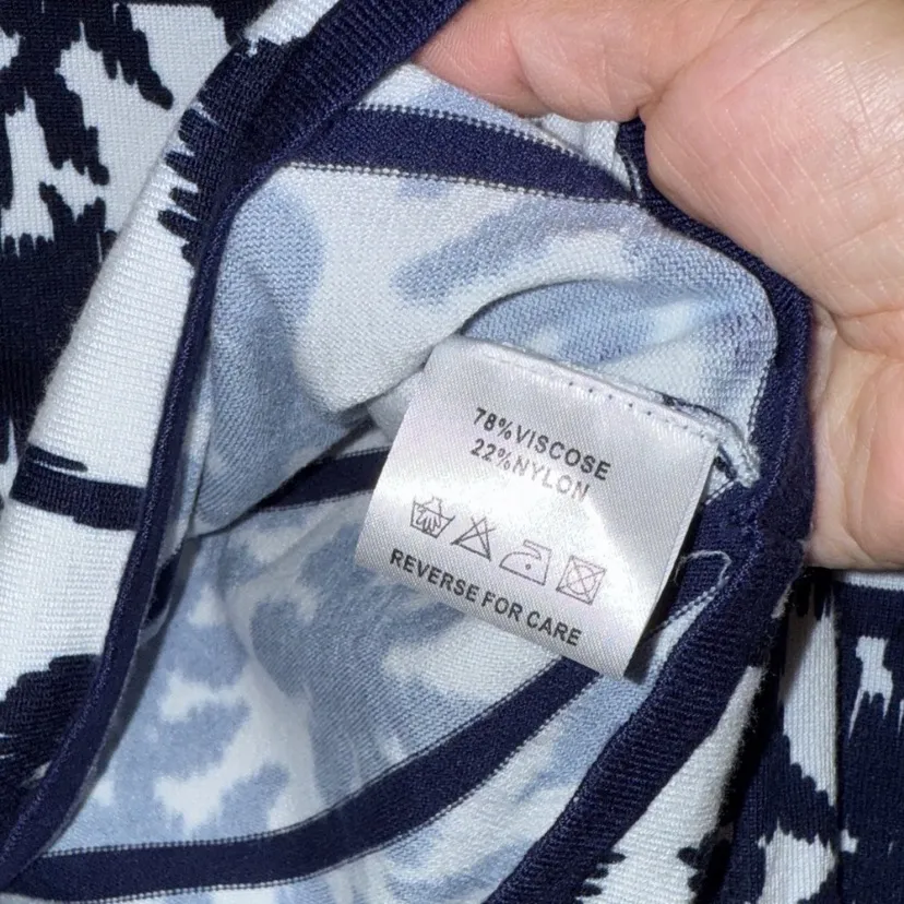 $188 Belldini Navy White Rhinestone Cardigan and tank matching set Size XL Blue - Image 10