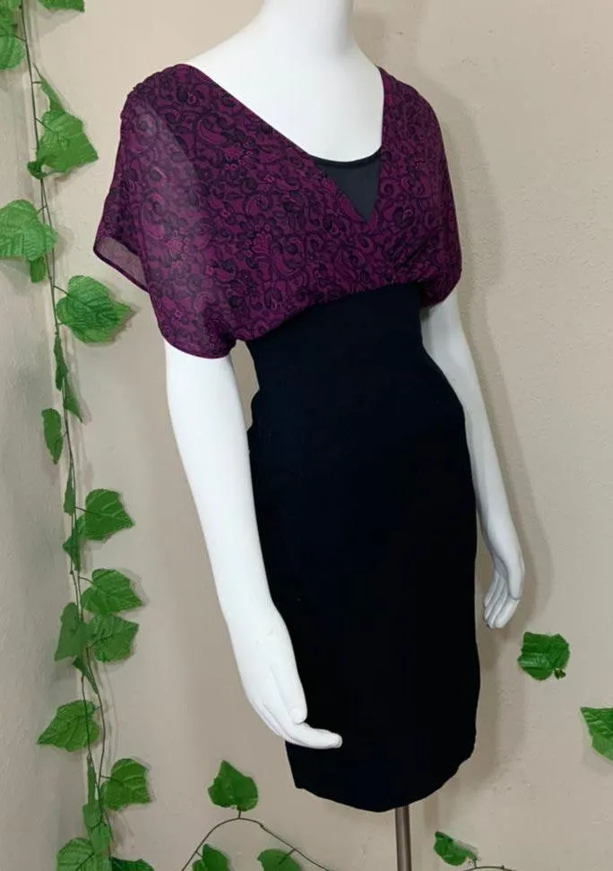 Floral Purple Wiggle Dress - Image 7