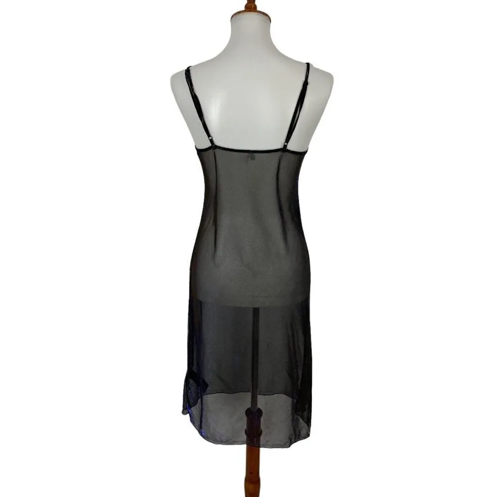 Urban‎ Outfitters Out From Under Women’s Slip On Dress Small Sheer Black Blue - Image 5