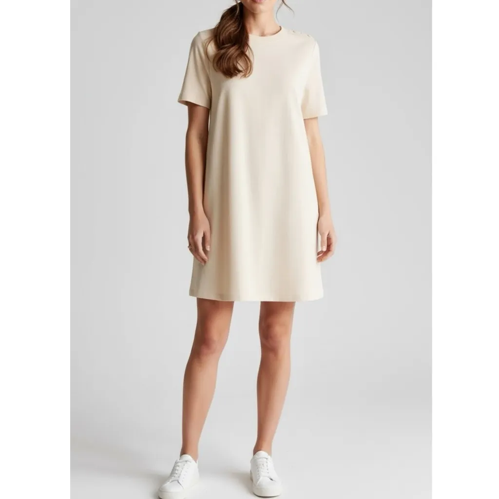 SÉZANE Selena Mini Shirt Dress, Cream, Medium - Image 4
