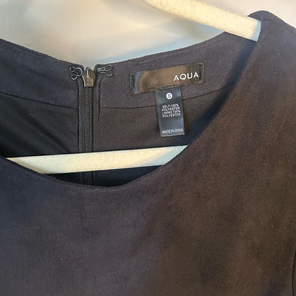 Aqua by Bloomingdale’s Black faux suede dress size small - Image 4