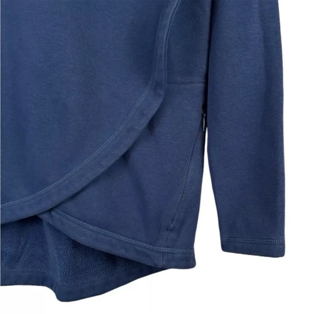 Athleta Cozy Enchanted Karma Asym Pullover in Blue Fleece Lined Sweatshirt S - Image 5