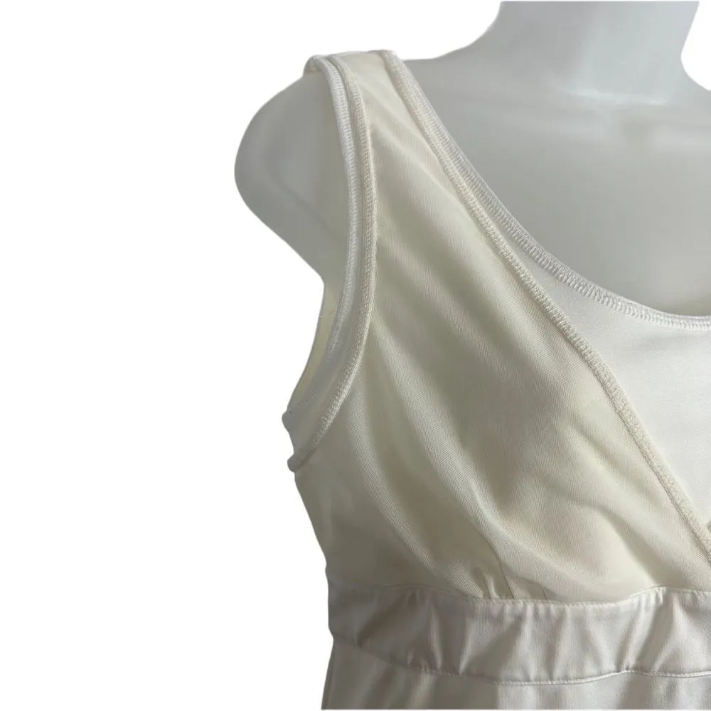 Athleta White Golf Dress Pleat Skirt Tennis V-Neck Mesh Sleeveless Women Size M - Image 6
