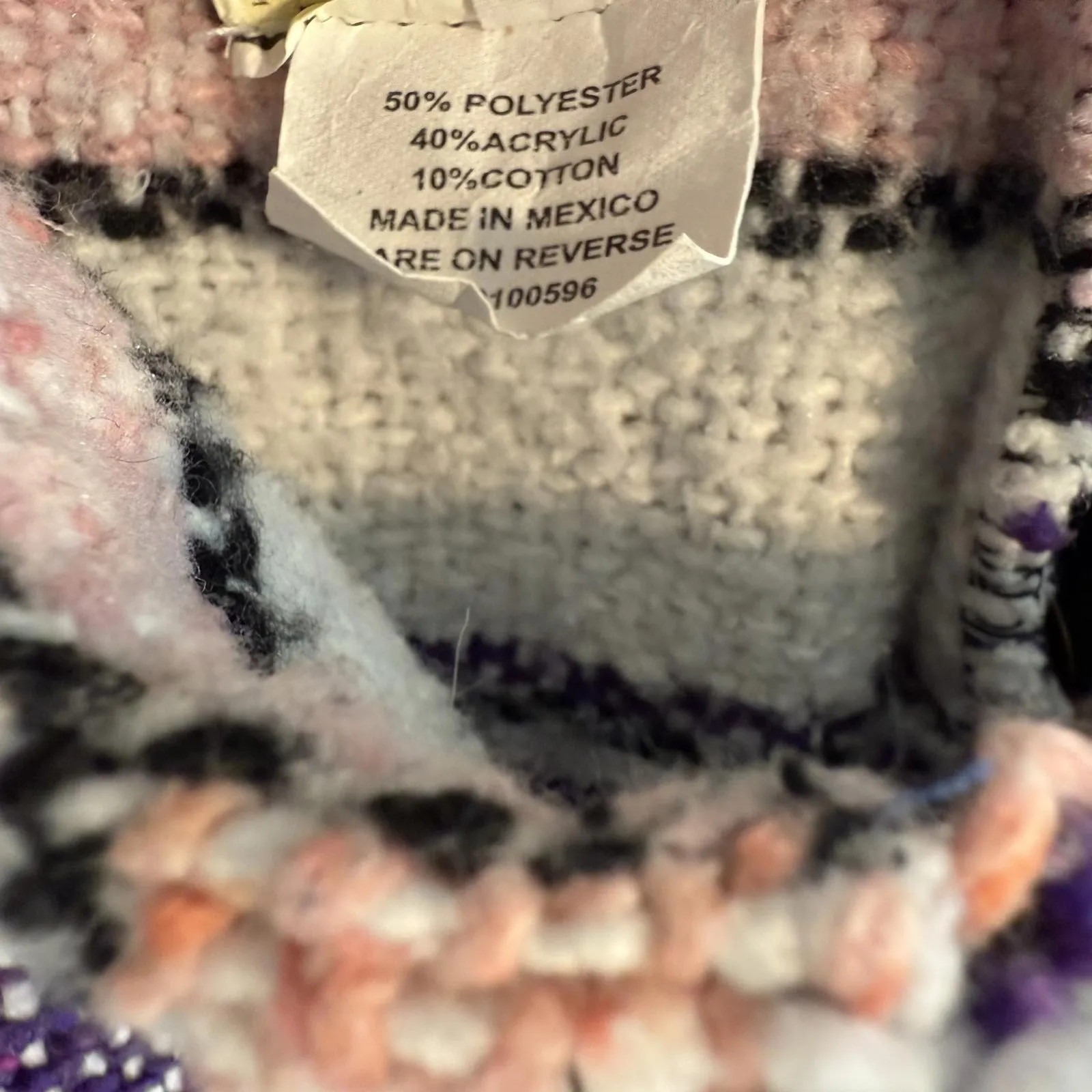 IGUANA JACK Medium Surfer Baja Boho Hiking Poncho Jacket Hoodie Multicolor - Image 4