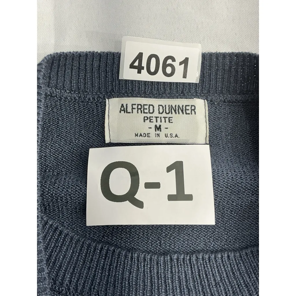 Womans Alfred Dunner Petite 2 In 1 Sweater Medium Blue Short Sleeve Pullover - Image 3