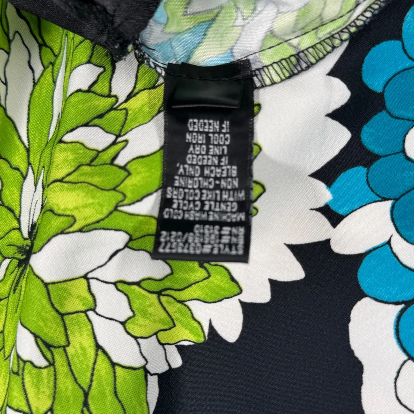 AGB Dress Women Size 12 Floral Sleeveless Black Blue Green Summer Career Party‎ - Image 9