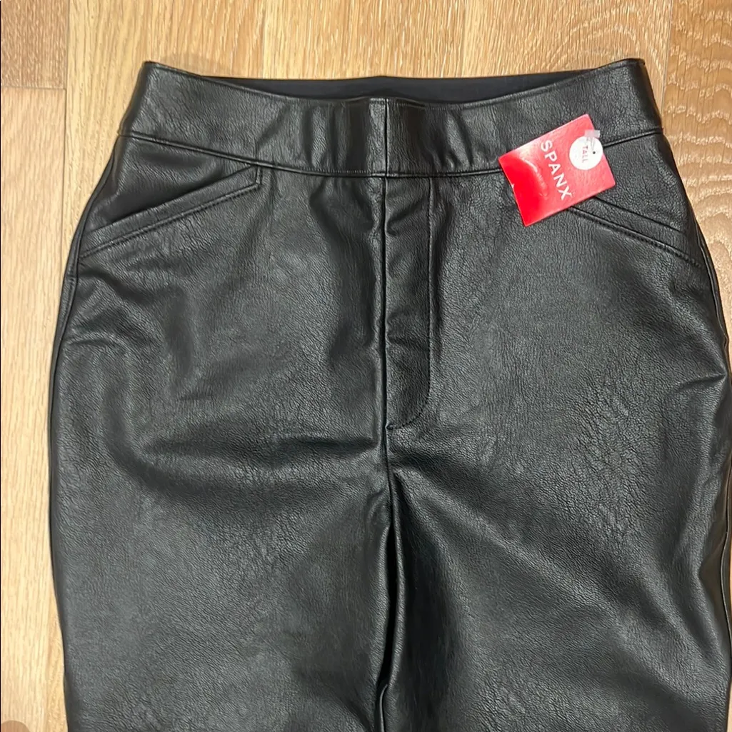 Spanx  Black leather like Flare Pants Sleek Boot Cut Design medium tall‎ - Image 4
