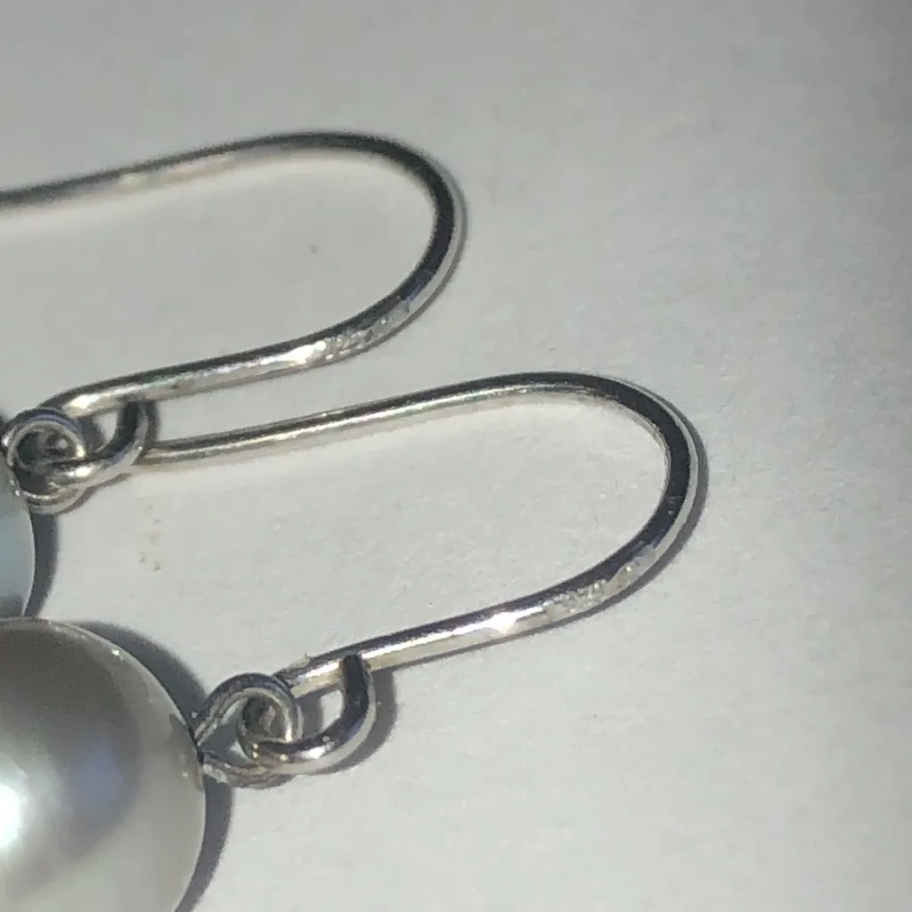 Honora Elegant Silver Gray Genuine Pearl Drop Earrings - Image 5