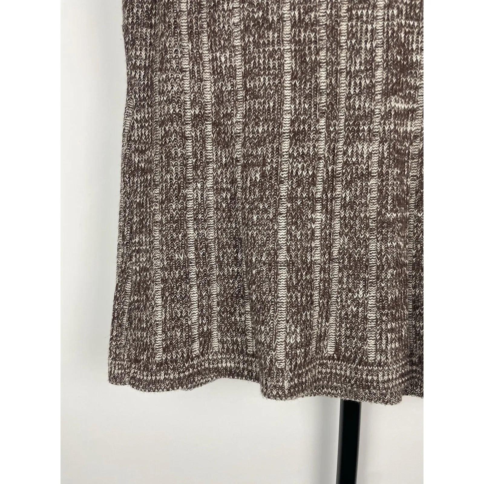 Vtg Leroy Knitwear Brown‎ Neutral Ribbed Cardigan Mock Neck Tank Preppy 70s Set Brown Size M - Image 10