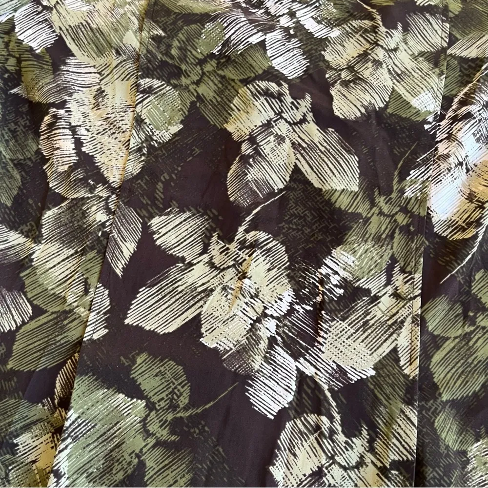 Croft & Barrow 2X Button Up Shirt Blouse Loose Fit Print Short Sleeve Career - Image 10