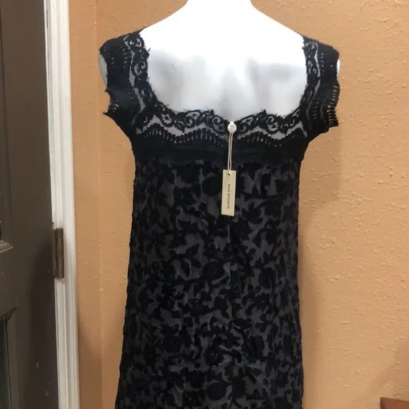 Max studio black velvet and lace dress NWT - Image 5