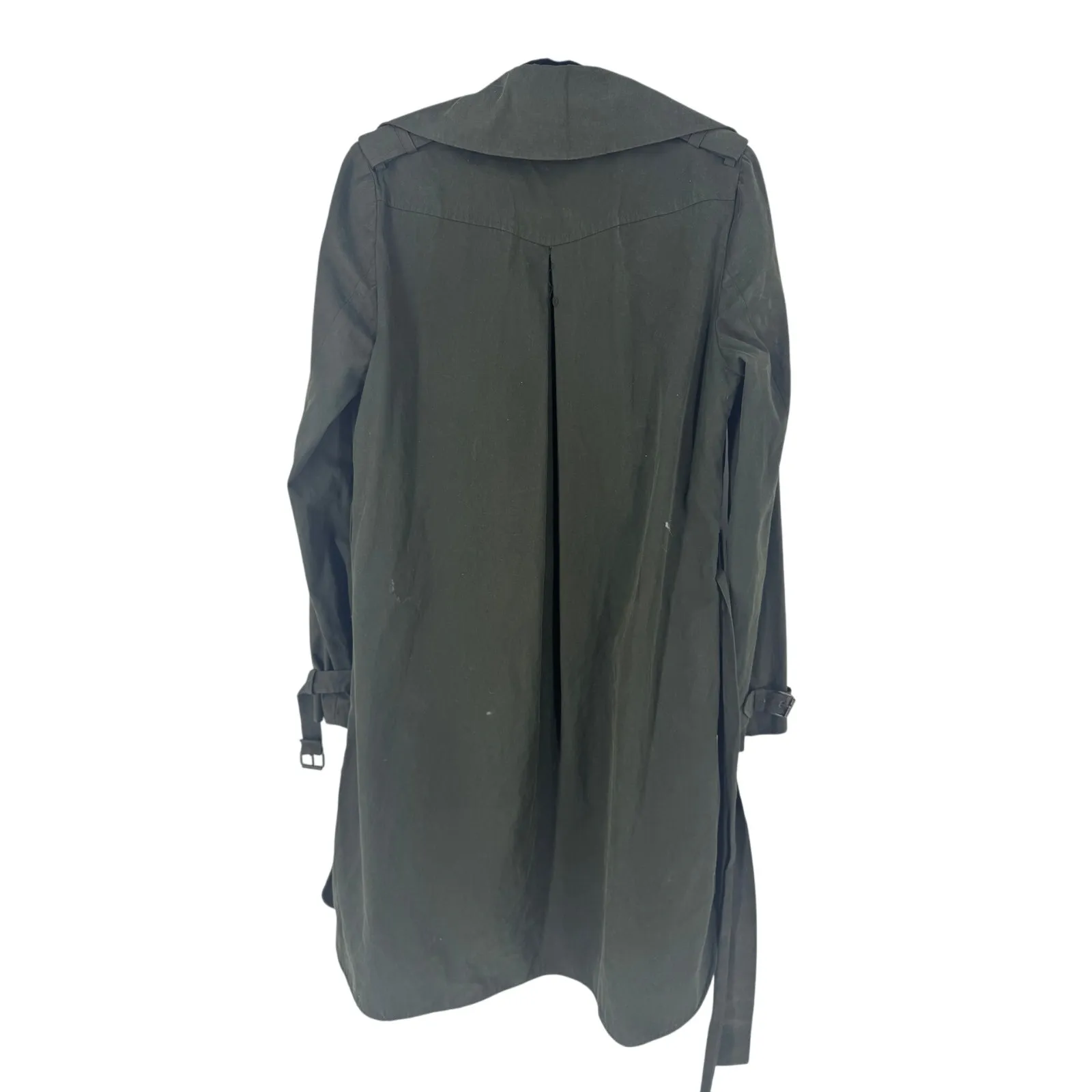 All Saints Green Heavy Weight Trench Coat Size 8 - Image 3